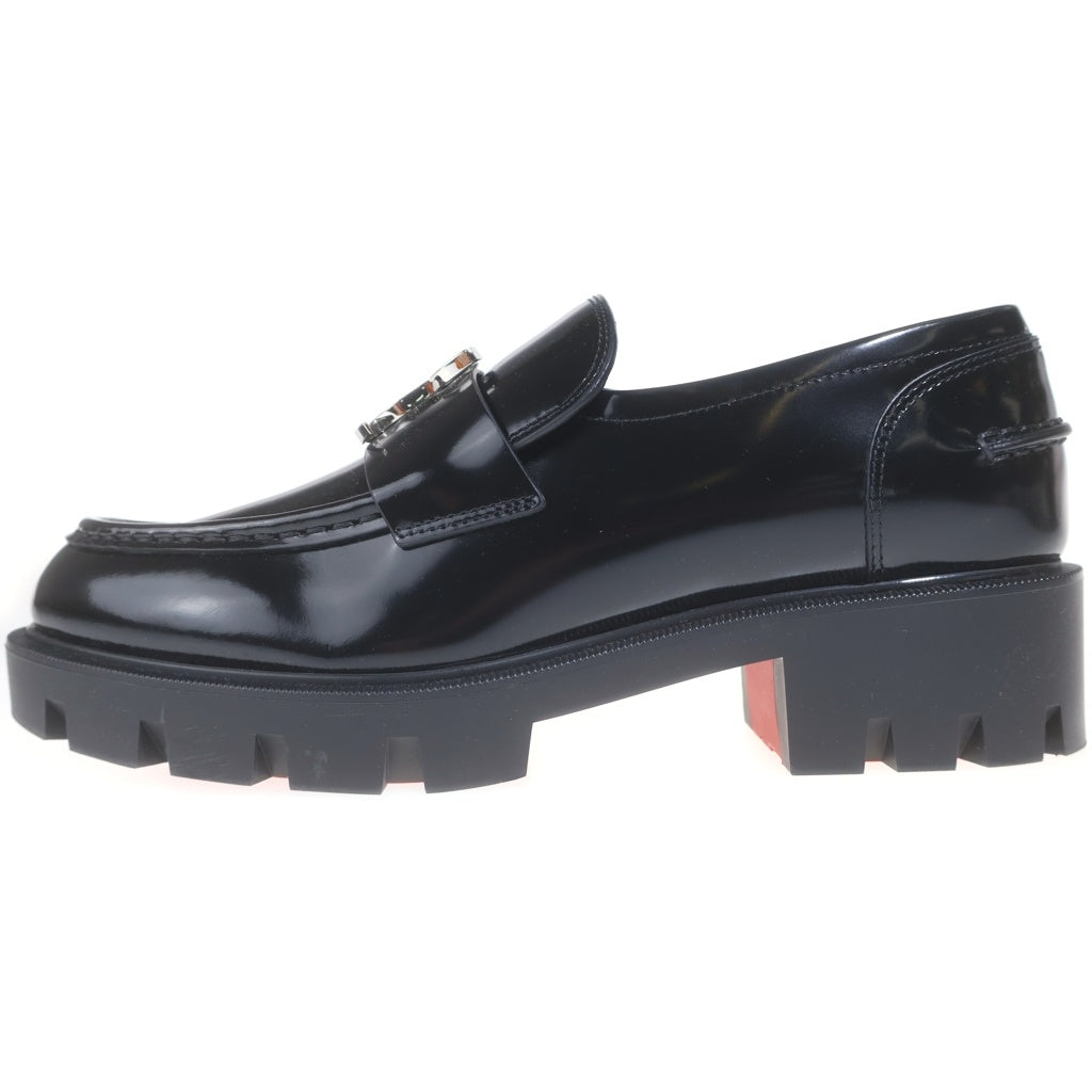 CHRISTIAN LOUBOUTIN(クリスチャンルブタン) Cロゴプレート オックスフォード レザー ダービーシューズ ローファー ブラック レディース 3221081