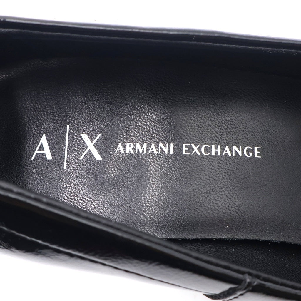 AX ARMANI EXCHANGE(アルマーニ エクスチェンジ) ポインテッドトゥ パンプス ヒール ブラック パテントレザー レディース