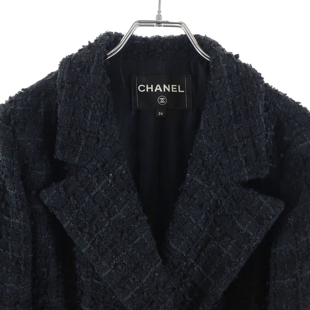 CHANEL シャネル ココボタン P71 ツイードジャケット ブラック ウール ナイロン P71905V63459 CHANEL(シャネル) ココボタン P71 ツイードジャケット ブラック ウール