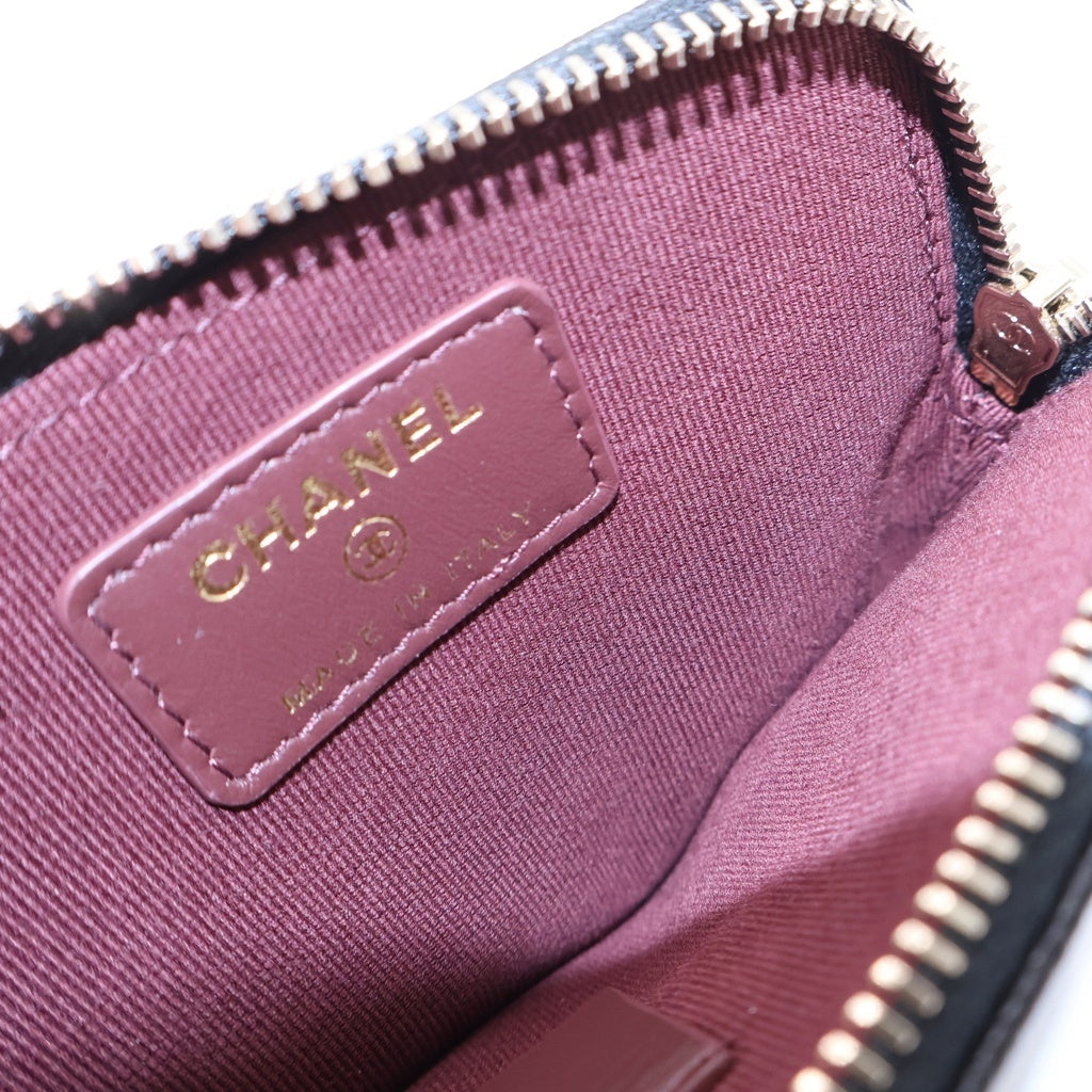 CHANEL(シャネル) マトラッセ クラシック ジップ コインパース ブラック キャビアスキン AP2061 ゴールド金具 レディース