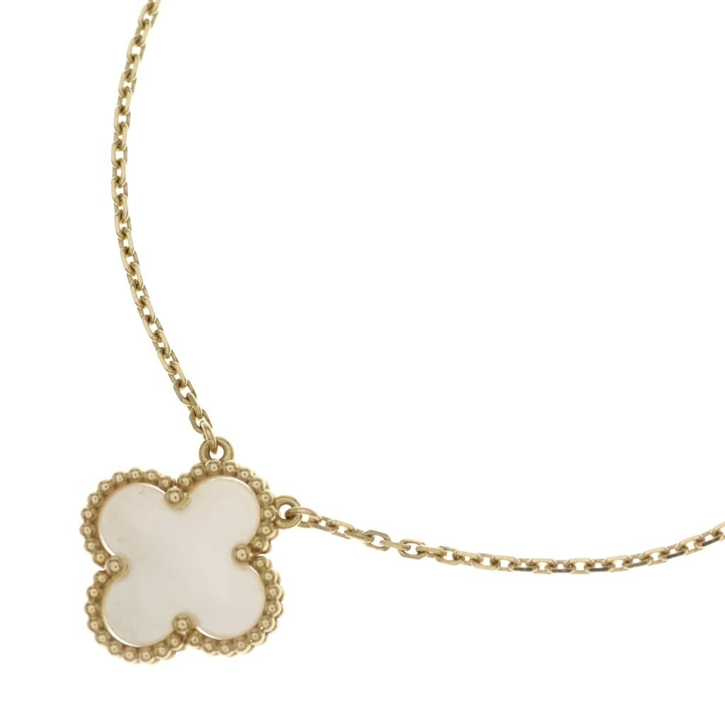 Van Cleef & Arpels(ヴァンクリーフアンドアーペル) ヴィンテージアルハンブラ マザーオブパール ネックレス ペンダント チェーン ゴールド×ホワイト Au750YG