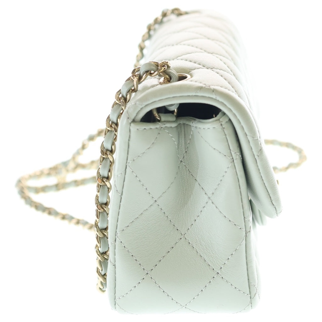 CHANEL(シャネル) ミニマトラッセ20 チェーンショルダーバッグ ミニバッグ ペールグリーン ラムスキン AS5759 ゴールド金具 レディース