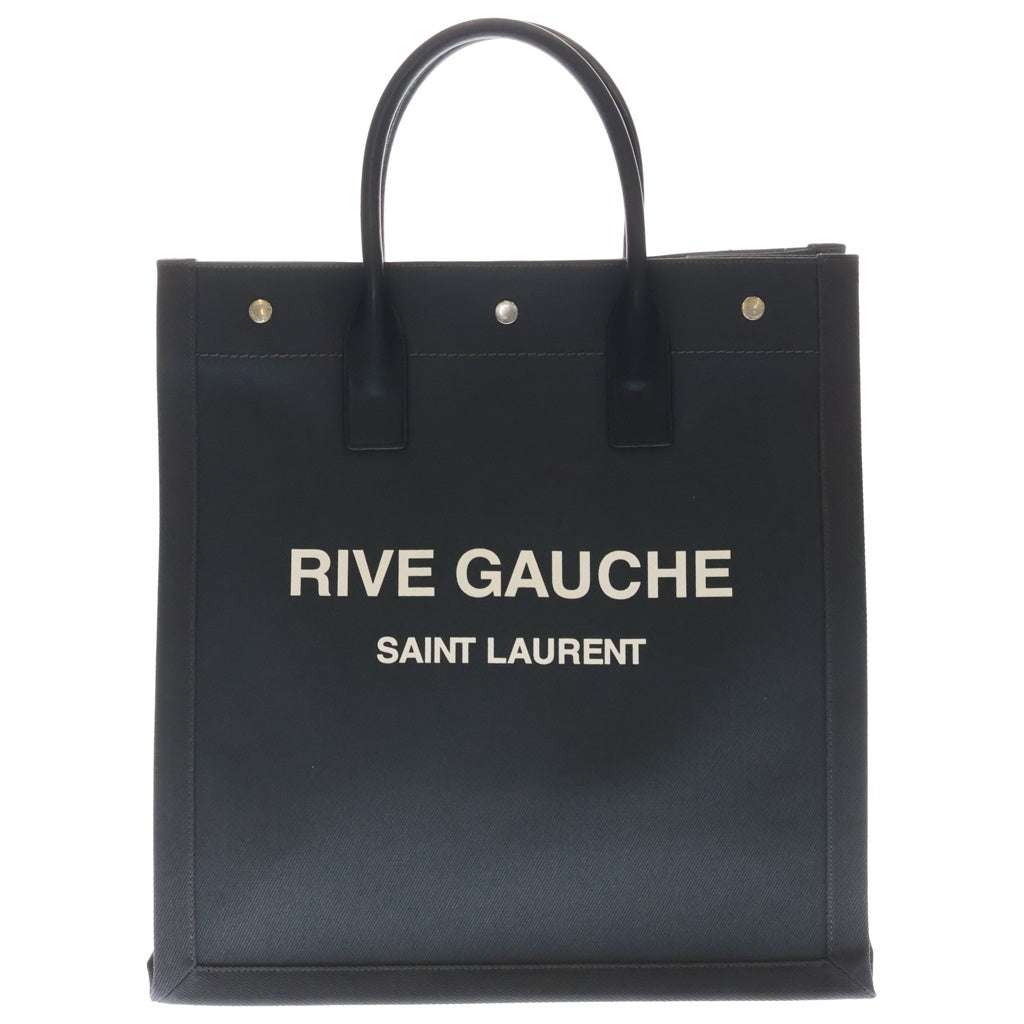 SAINT LAURENT PARIS(サンローランパリ) ノースサウス トートバッグ ハンドバッグ ブラック キャンバス×レザー 631682 シルバー金具