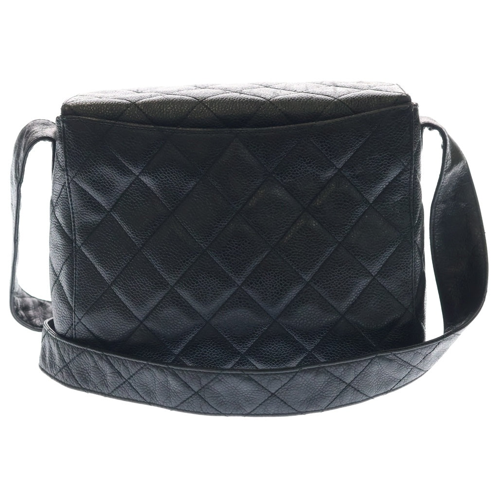 CHANEL(シャネル) マトラッセ ショルダーバッグ ブラック キャビアスキン シルバー金具 レディース