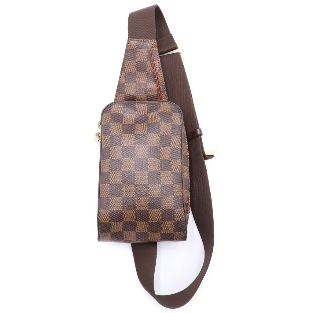 LOUIS VUITTON(ルイヴィトン) ジェロニモス ダミエ PVC レザー ショルダーバッグ ゴールド金具 ブラウン N51994 レディース