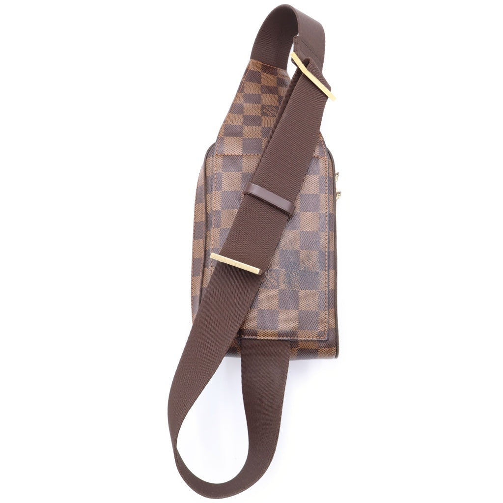 LOUIS VUITTON(ルイヴィトン) ジェロニモス ダミエ PVC レザー ショルダーバッグ ゴールド金具 ブラウン N51994 レディース