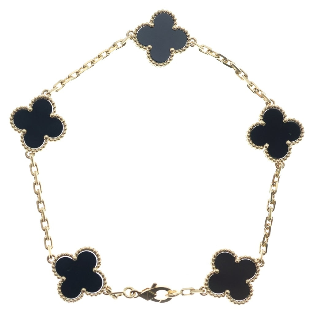 Van Cleef & Arpels(ヴァンクリーフアンドアーペル) アルハンブラ 5モチーフ オニキス ブレスレット イエローゴールド Au750 YG VCARA41300 レディース