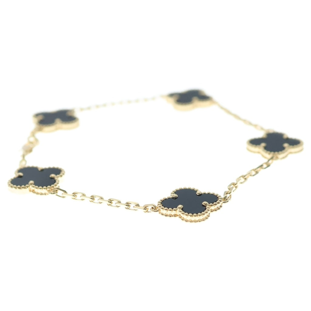 Van Cleef & Arpels(ヴァンクリーフアンドアーペル) アルハンブラ 5モチーフ オニキス ブレスレット イエローゴールド Au750 YG VCARA41300 レディース