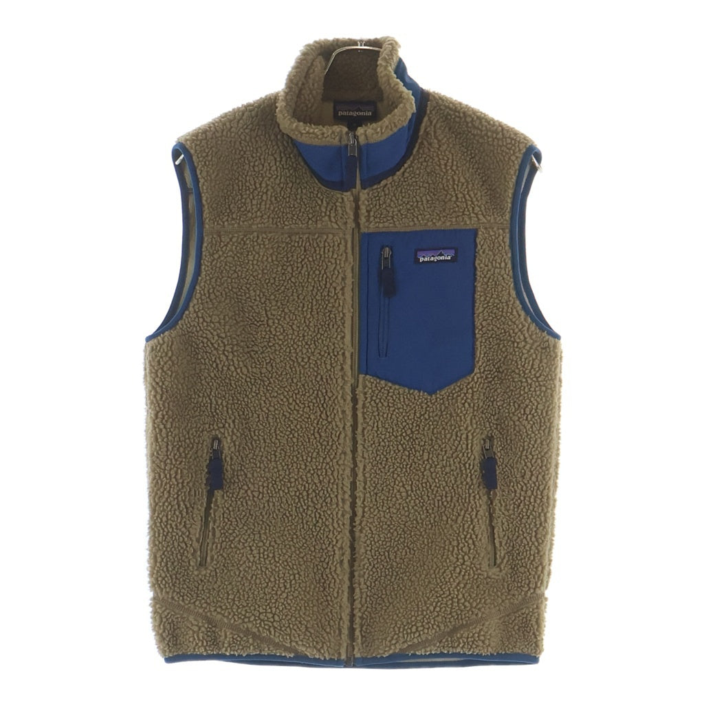 PATAGONIA(パタゴニア) 17AW クラシック レトロX ボアフリース ジップアップ ベスト ベージュ/ブルー STY23048FA17