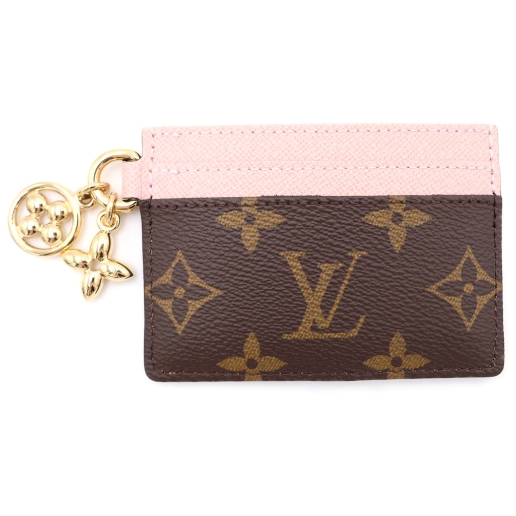 LOUIS VUITTON(ルイヴィトン) モノグラム ポルトカルト カードケース フラグメントケース ブラウン×ピンク レザー M82739 ゴールド金具 レディース