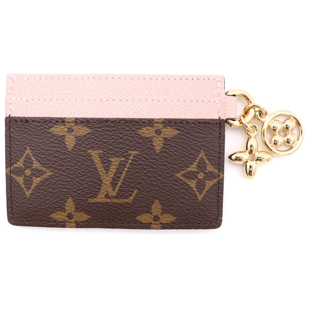 LOUIS VUITTON(ルイヴィトン) モノグラム ポルトカルト カードケース フラグメントケース ブラウン×ピンク レザー M82739 ゴールド金具 レディース