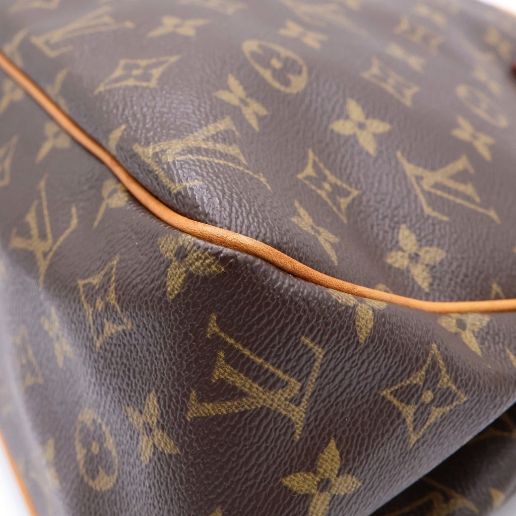 LOUIS VUITTON(ルイヴィトン) モノグラム バティニョール・オリゾンタル トートバッグ ハンドバッグ ブラウン レザー×PVC M51154 ゴールド金具 レディース
