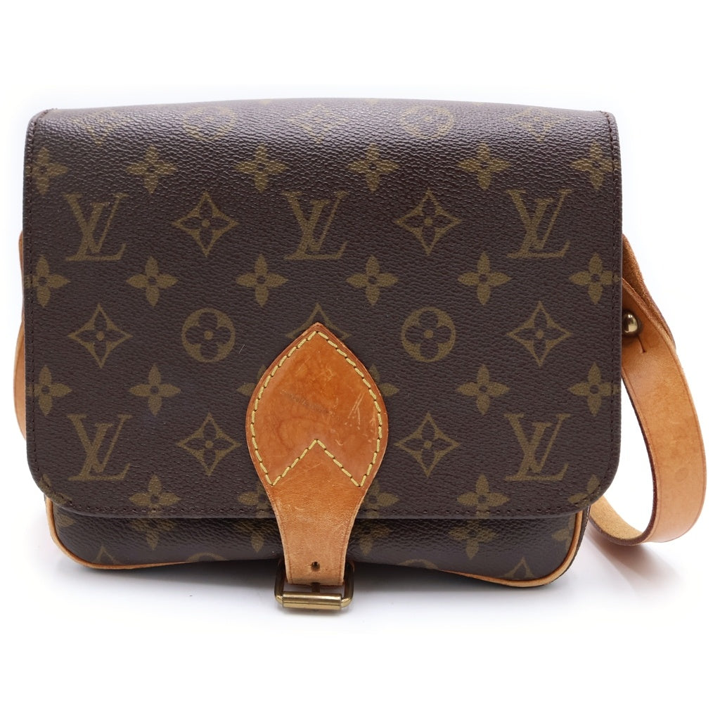 LOUIS VUITTON(ルイヴィトン) モノグラム カルトシエールMM ショルダーバッグ ミニバッグ ブラウン レザー×PVC M51253 ゴールド金具 レディース