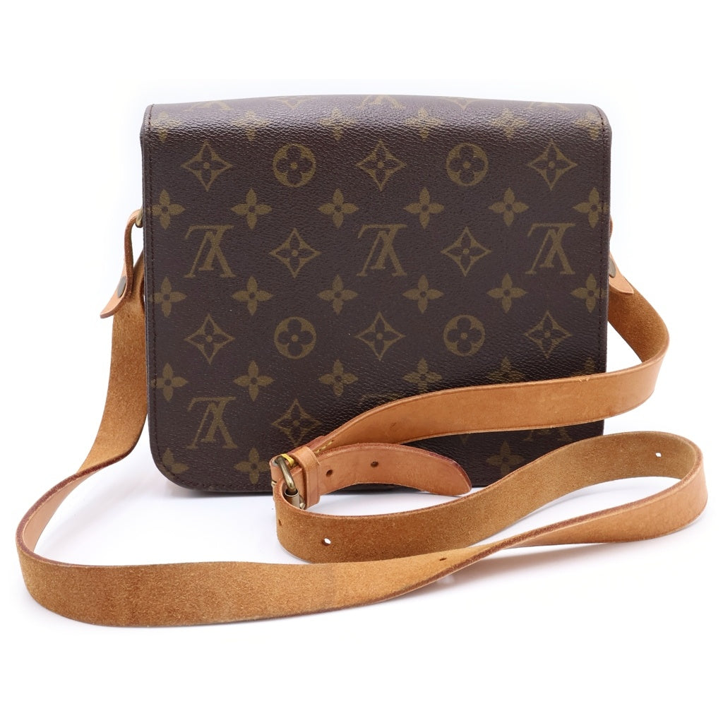 LOUIS VUITTON(ルイヴィトン) モノグラム カルトシエールMM ショルダーバッグ ミニバッグ ブラウン レザー×PVC M51253 ゴールド金具 レディース