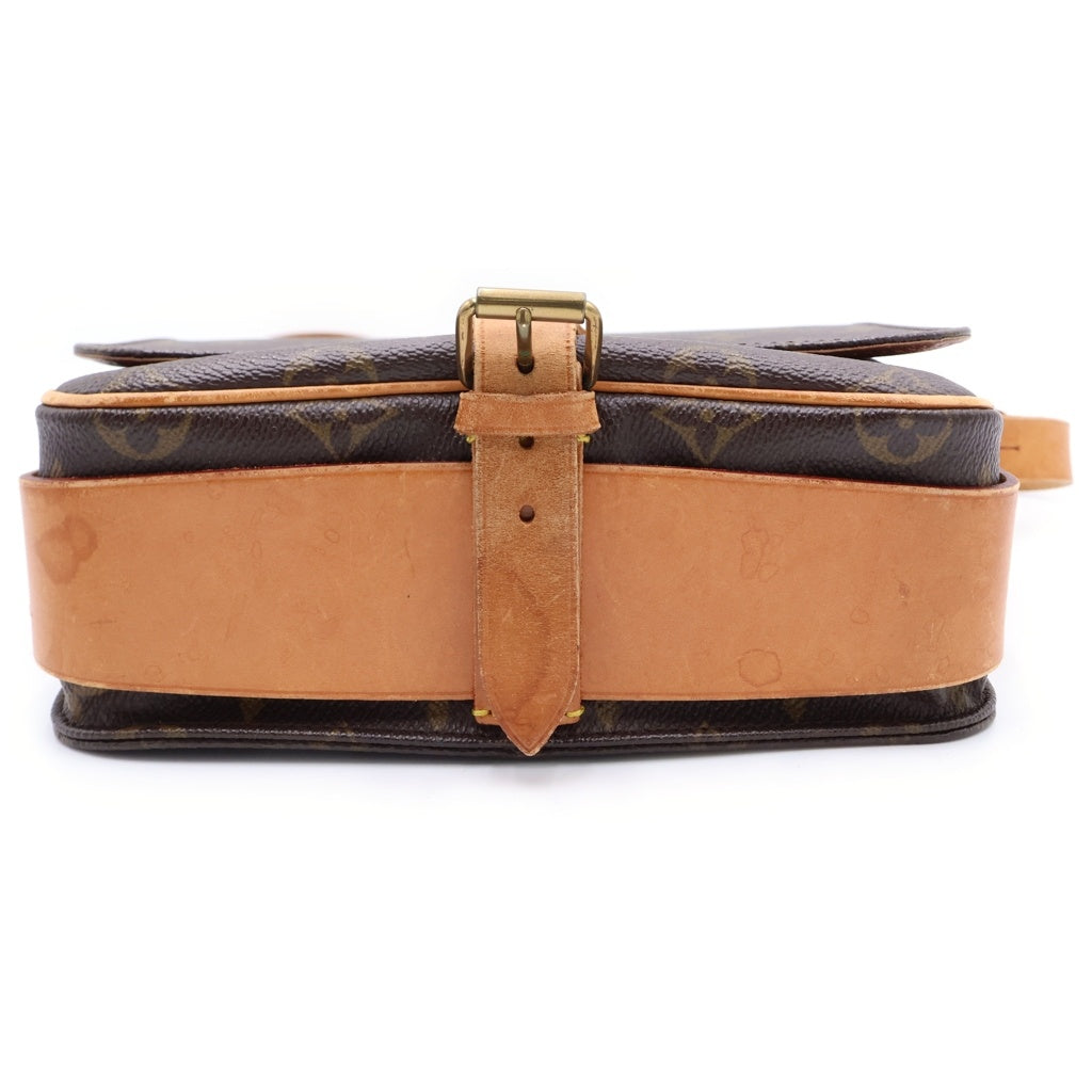 LOUIS VUITTON(ルイヴィトン) モノグラム カルトシエールMM ショルダーバッグ ミニバッグ ブラウン レザー×PVC M51253 ゴールド金具 レディース