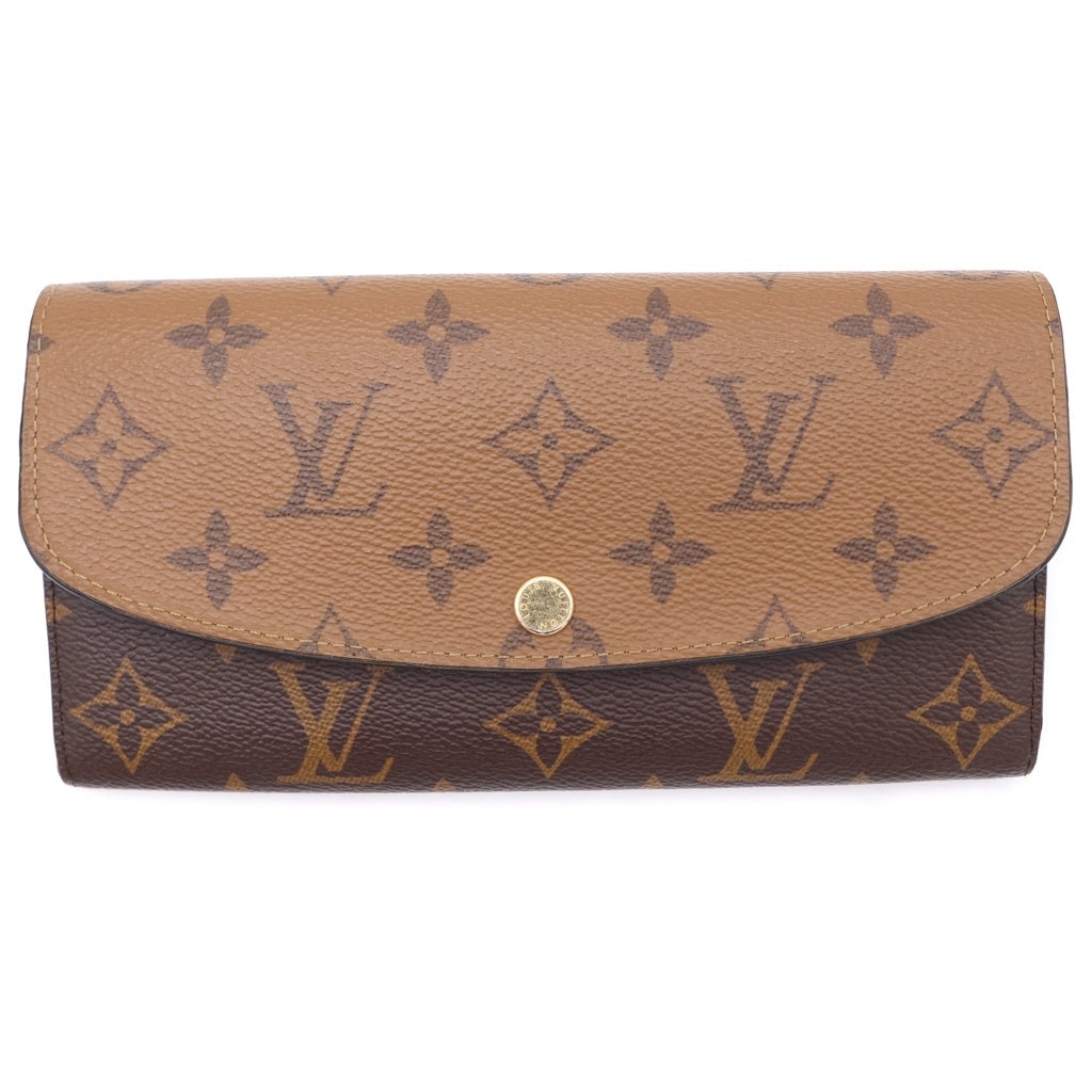 LOUIS VUITTON(ルイヴィトン) モノグラム リバース ポルトフォイユ エミリー ブラウン レザー M82157 ICタイプ