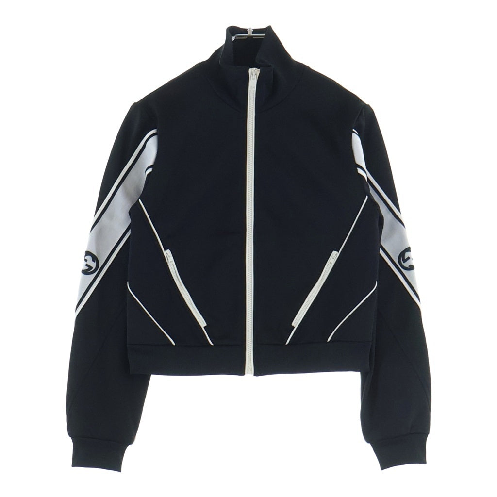 GUCCI(グッチ) トラックジャケット ジップアップ ブラック/ホワイト ポリエステル 767017 レディース