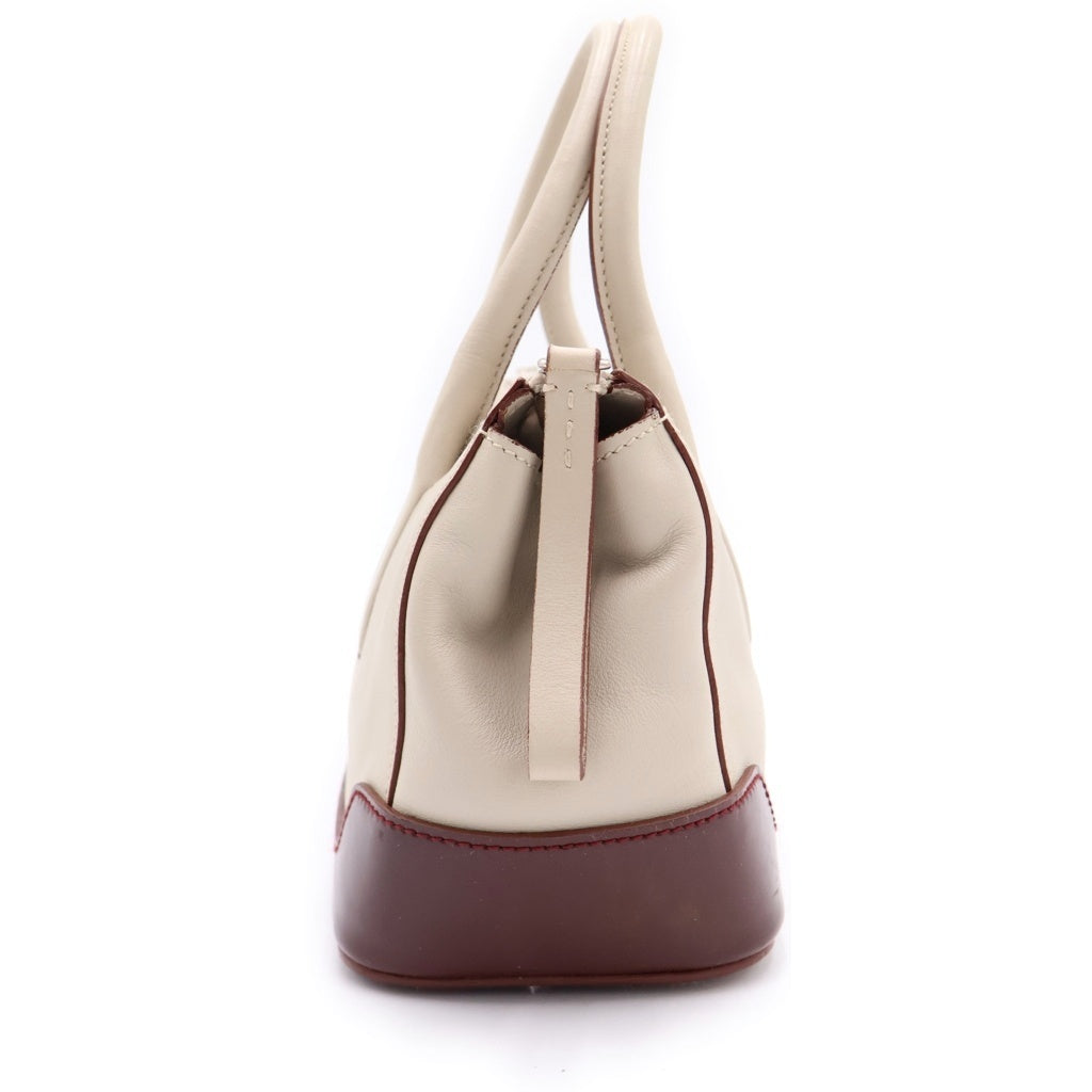 PRADA(プラダ) ハンドバッグ ベージュ/ブラウン レザー×パテント サフィアーノ B10327 レディース