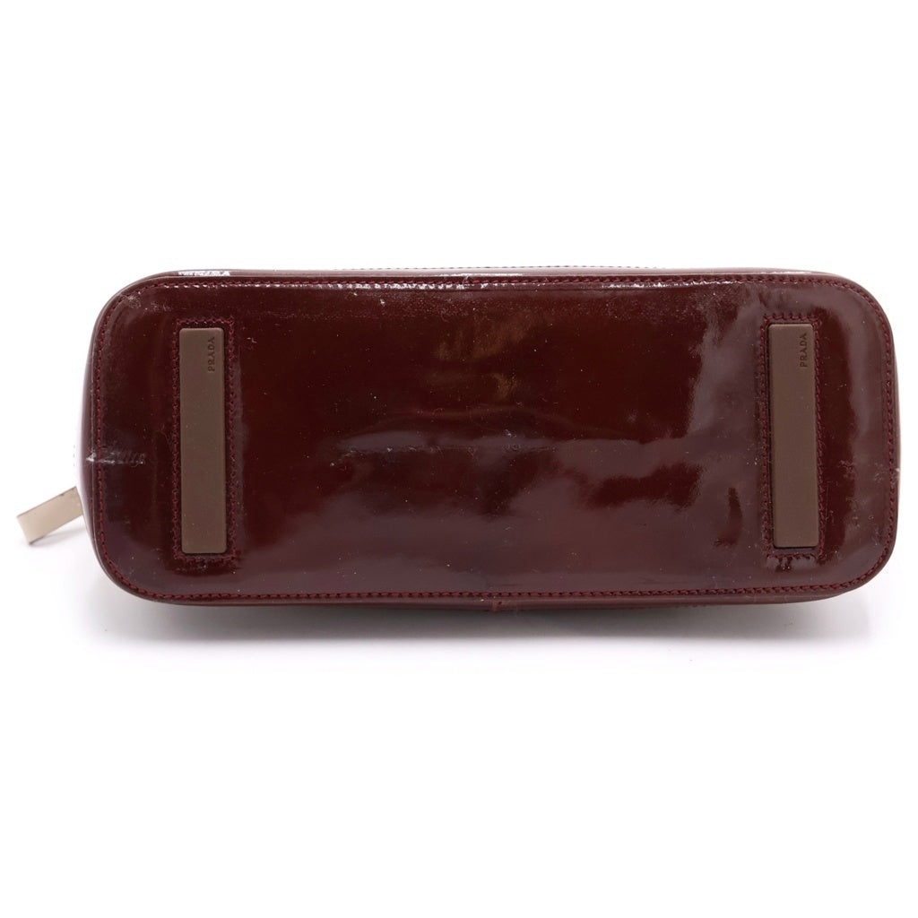 PRADA(プラダ) ハンドバッグ ベージュ/ブラウン レザー×パテント サフィアーノ B10327 レディース