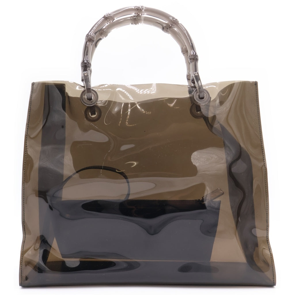 GUCCI(グッチ) バンブー ハンドル ハンドバッグ トートバッグ ブラウン ブラック ビニール 002・1013・1011 レディース