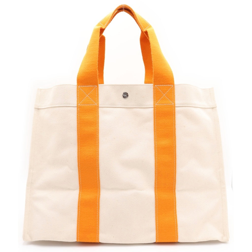 HERMES(エルメス) ■ボラボラGM トートバッグ ベージュ/オレンジ キャンバス/レザー レディース