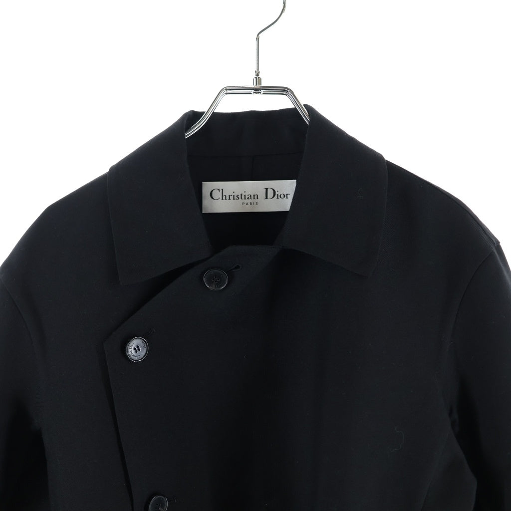 Christian Dior(クリスチャンディオール) ショートウールトレンチコート ダブル ウールギャバジン ブラック 540V41A1610 レディース