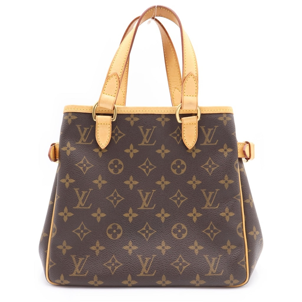 LOUIS VUITTON(ルイヴィトン) モノグラム バティニョール ハンドバッグ ミニトートバッグ ブラウン レザー×PVC M51156 ゴールド金具 レディース