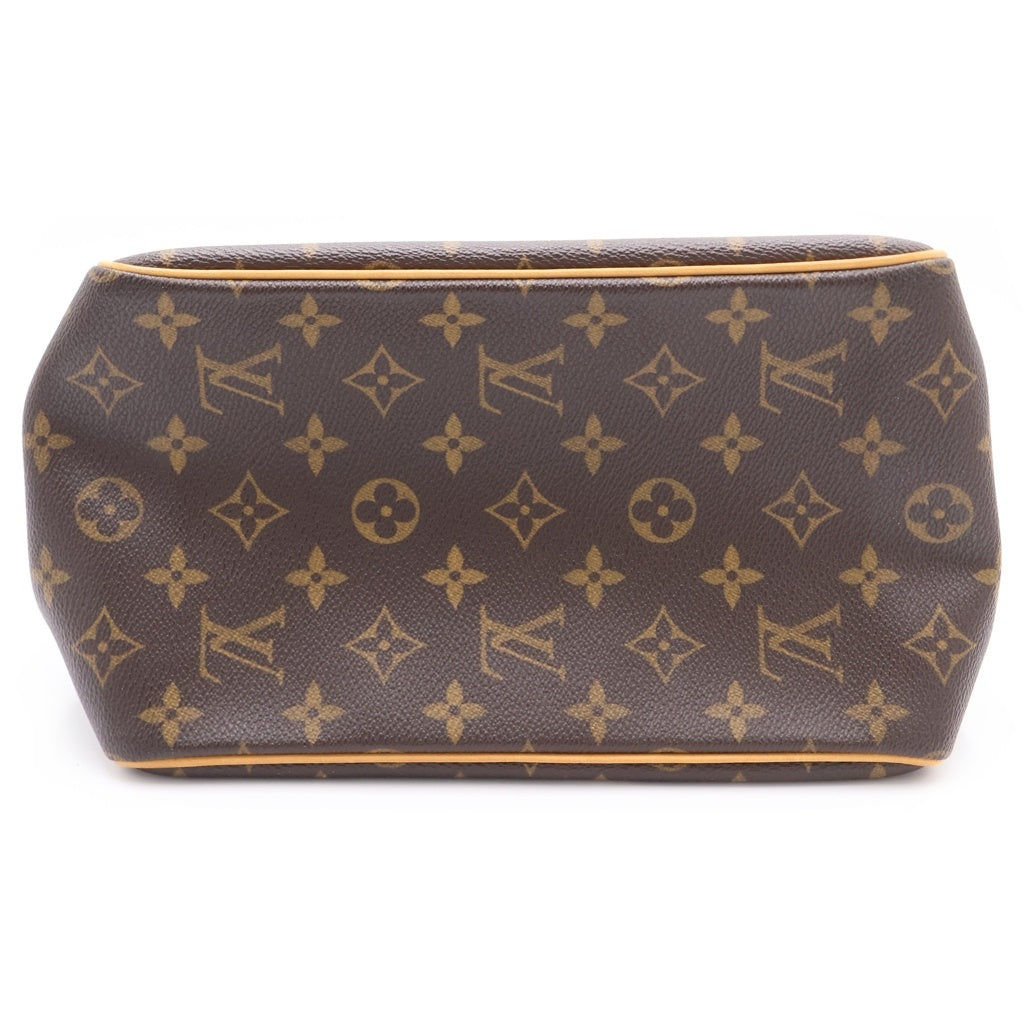 LOUIS VUITTON(ルイヴィトン) モノグラム バティニョール ハンドバッグ ミニトートバッグ ブラウン レザー×PVC M51156 ゴールド金具 レディース