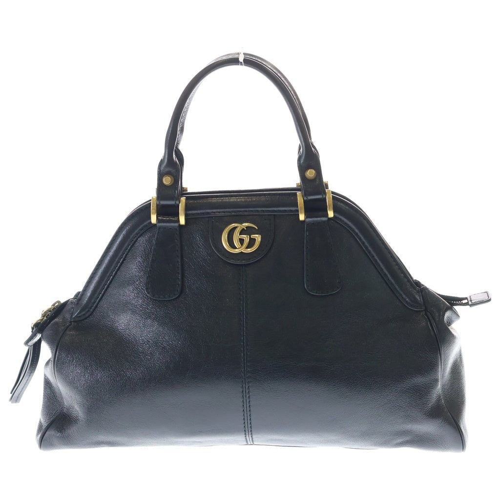 GUCCI(グッチ) リベル ミディアム 2WAYバッグ ショルダーバッグ ハンドバッグ ブラック レザー 516459 ゴールド金具 レディース