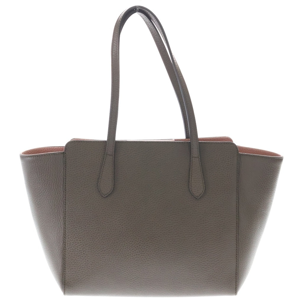 GUCCI(グッチ) ロゴ スイング ハンドバッグ トートバッグ ブラウン×ピンク レザー 354403 ゴールド金具 レディース