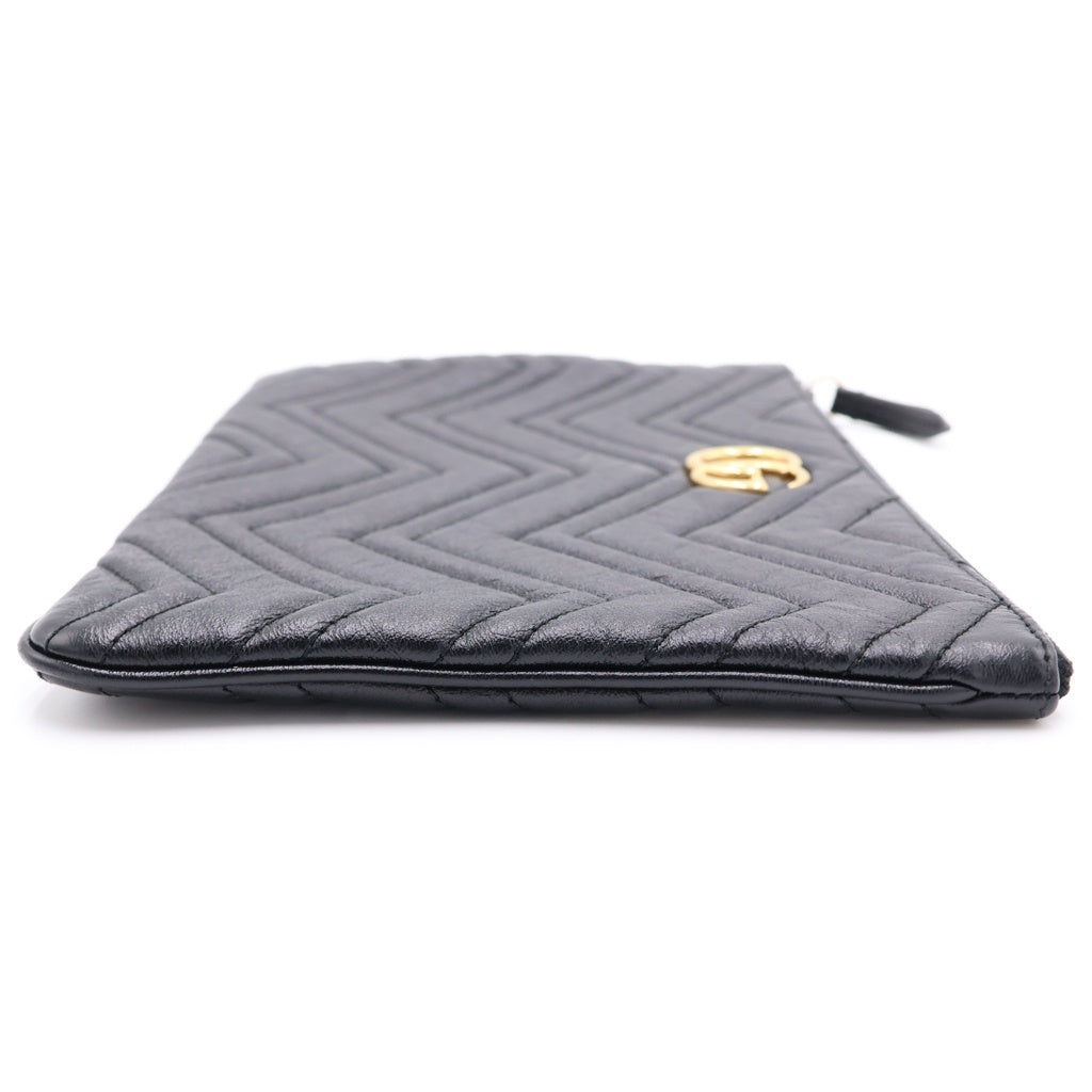 GUCCI(グッチ) GGマーモント クラッチバッグ セカンドバッグ ブラック レザー 525541 ゴールド金具 レディース