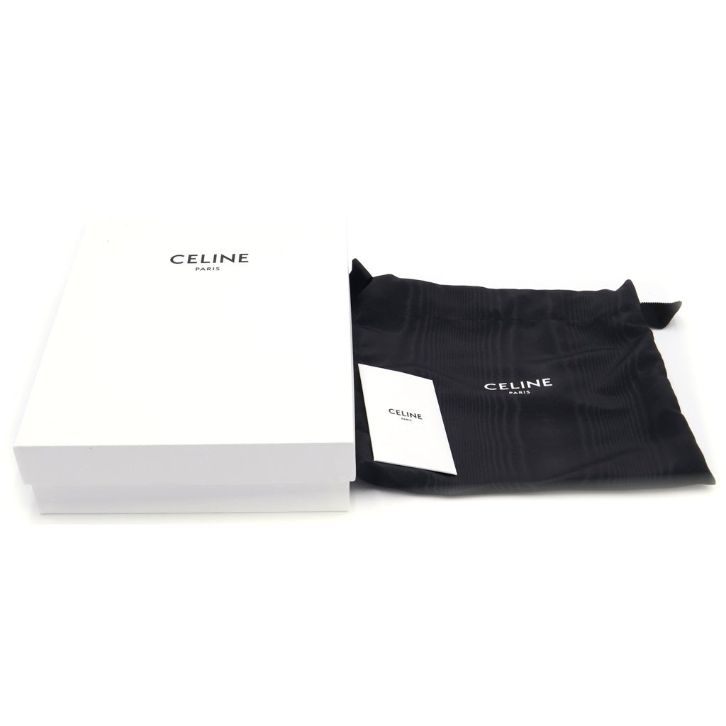 CELINE(セリーヌ) ロゴ ラウンドファスナー レザー ロングウォレット 長財布 ブラック レディース