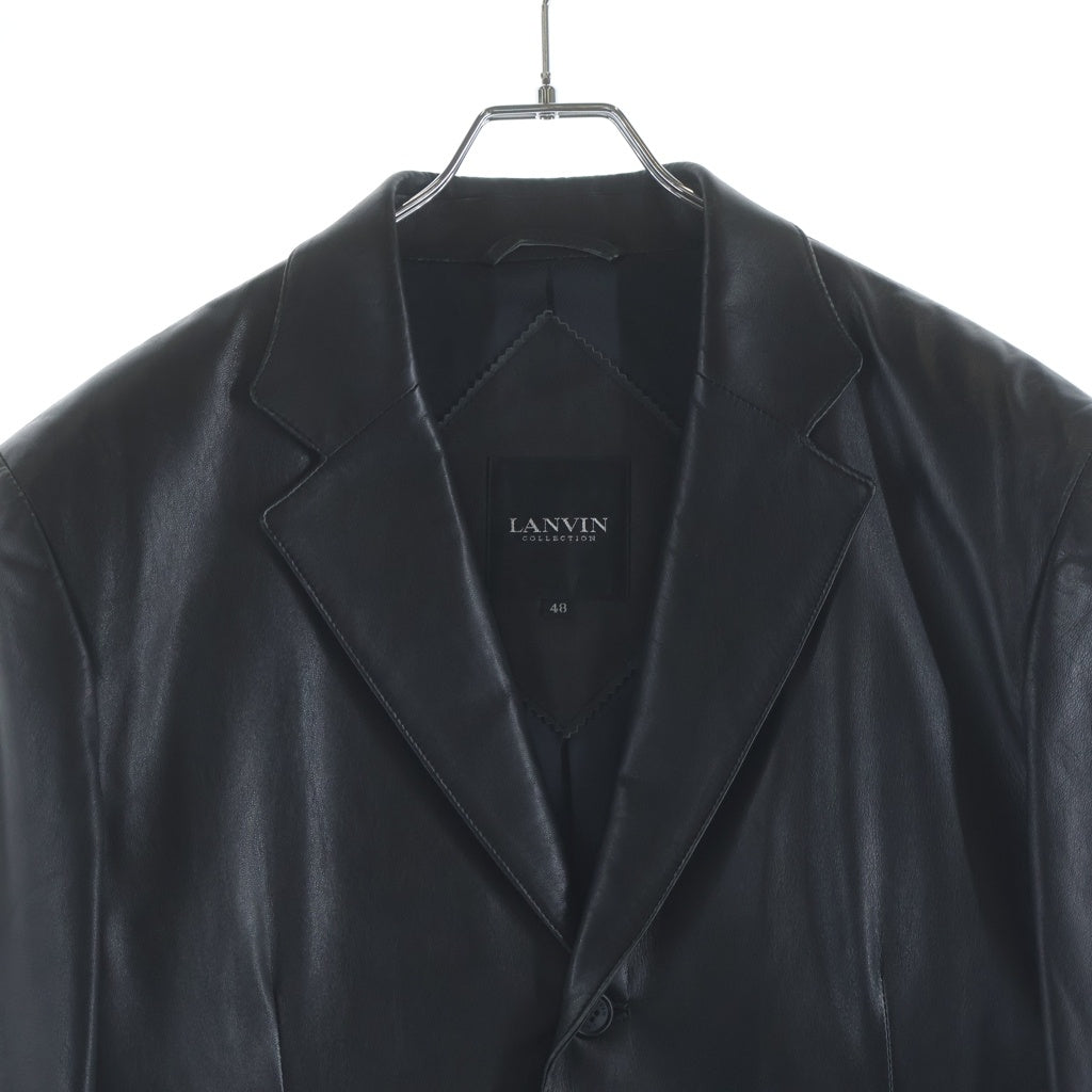 LANVIN(ランバン) ラムスキン レザー 3B テーラードジャケット ブラック