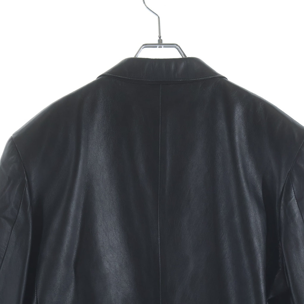 LANVIN(ランバン) ラムスキン レザー 3B テーラードジャケット ブラック
