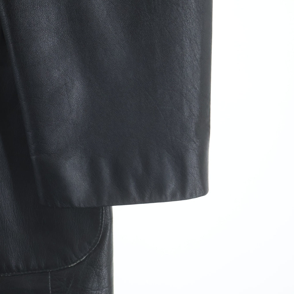 LANVIN(ランバン) ラムスキン レザー 3B テーラードジャケット ブラック