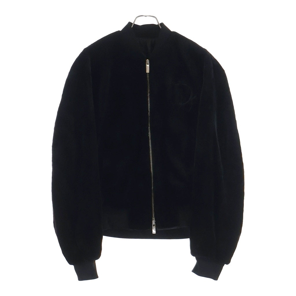 Dior HOMME(ディオールオム) ミンクファー ロゴ刺繍 ジップアップ ボンバージャケット ブルゾン ブラック 143F433V0560