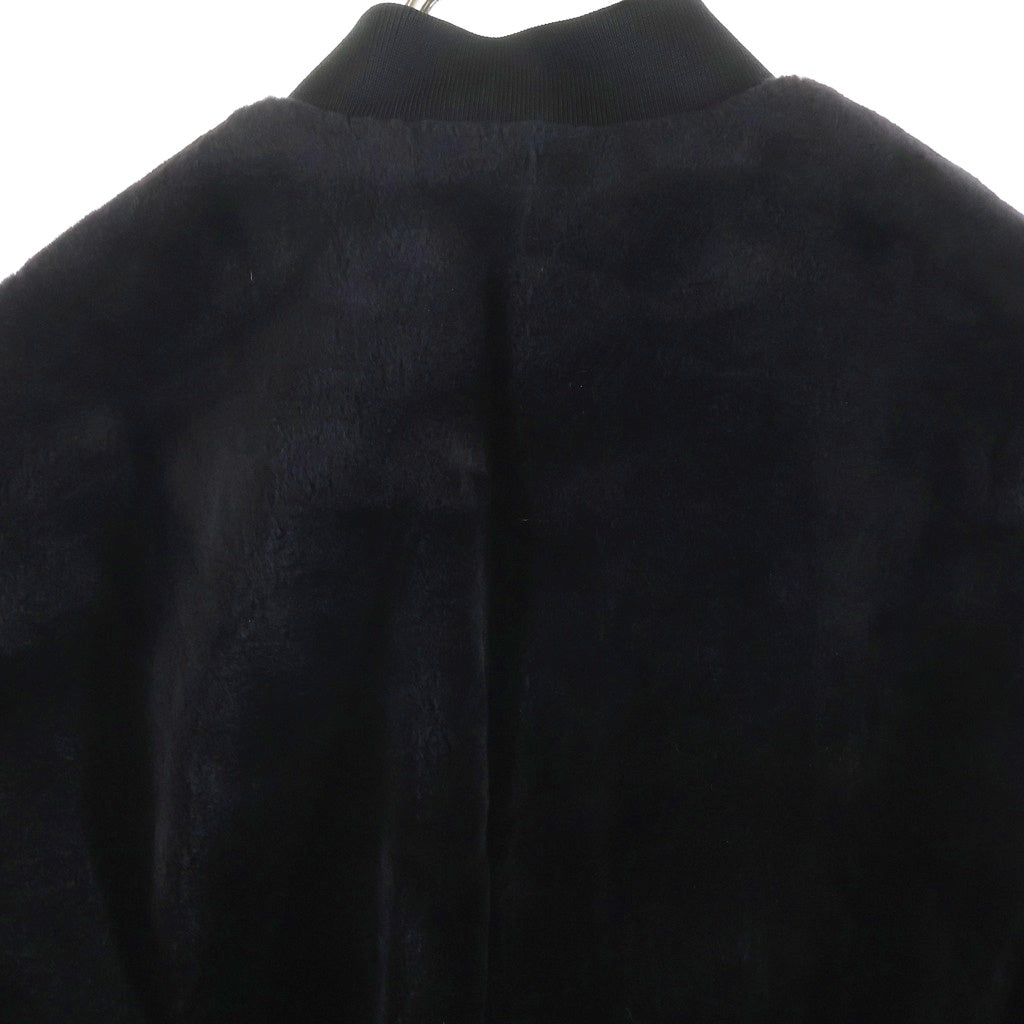 Dior HOMME(ディオールオム) ミンクファー ロゴ刺繍 ジップアップ ボンバージャケット ブルゾン ブラック 143F433V0560