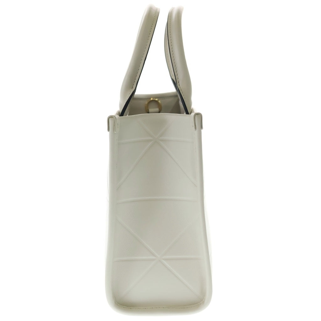 PRADA(プラダ) シンボル ステッチ 2WAYバッグ ハンドバッグ ショルダーバッグ ホワイト レザー 1BA396 ゴールド金具 レディース