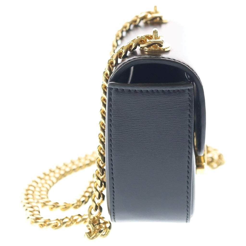 CELINE(セリーヌ) トリオンフ ミニチェーンクロード ショルダーバッグ ミニバッグ ブラック レザー ゴールド金具 レディース