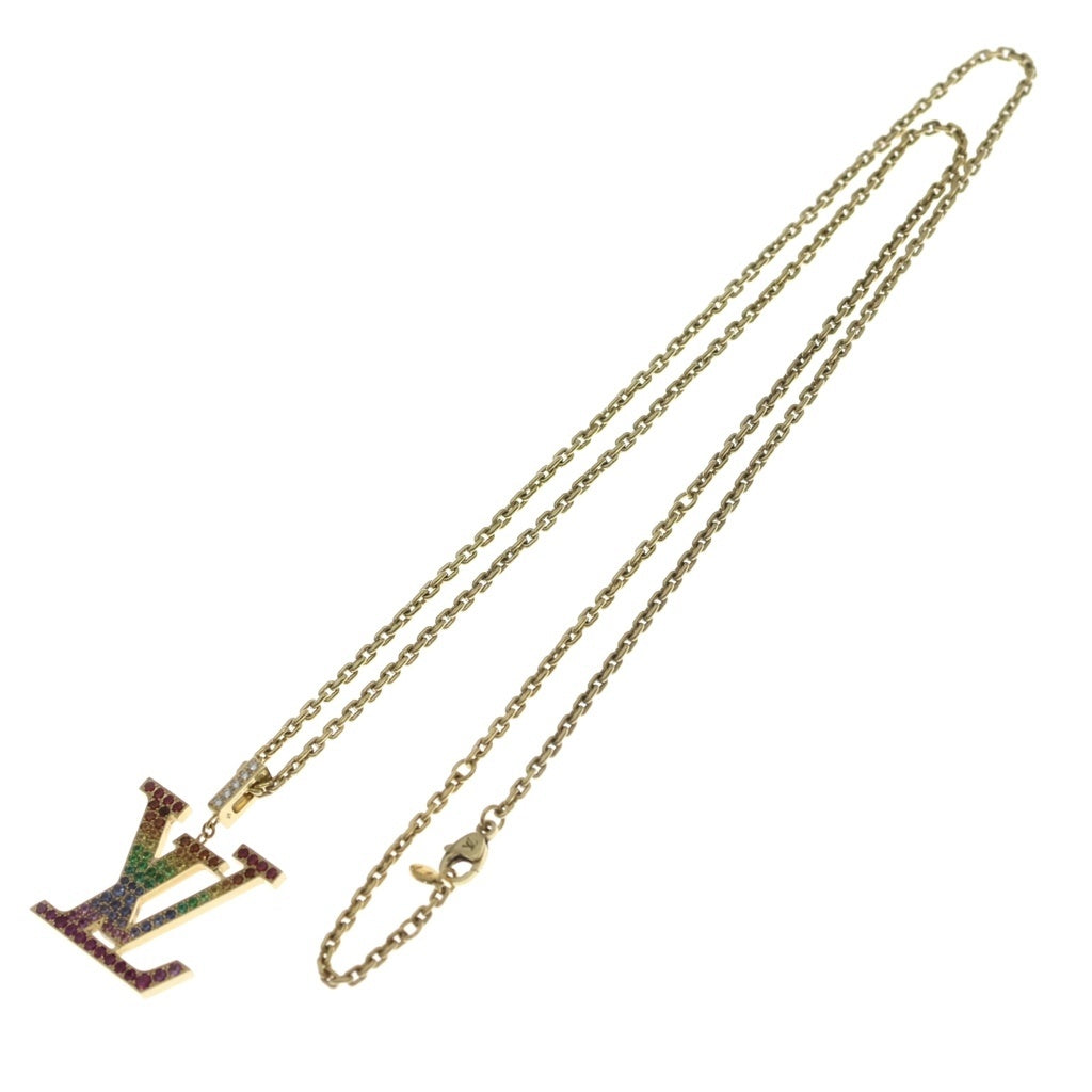 LOUIS VUITTON(ルイヴィトン) パンダンティフ LV ネックレス ペンダント チェーン XL ゴールド×レインボー Au750 Q93847