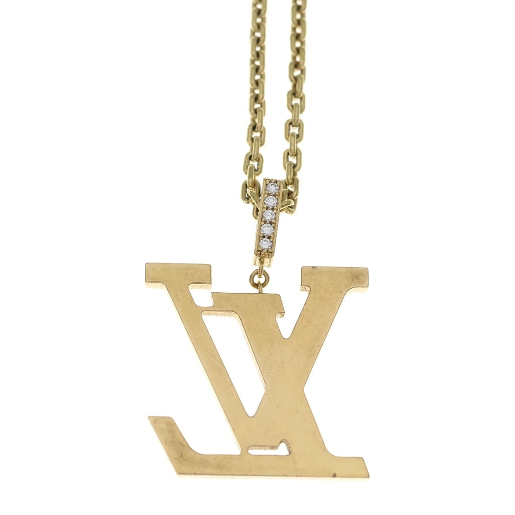 LOUIS VUITTON(ルイヴィトン) パンダンティフ LV ネックレス ペンダント チェーン XL ゴールド×レインボー Au750 Q93847