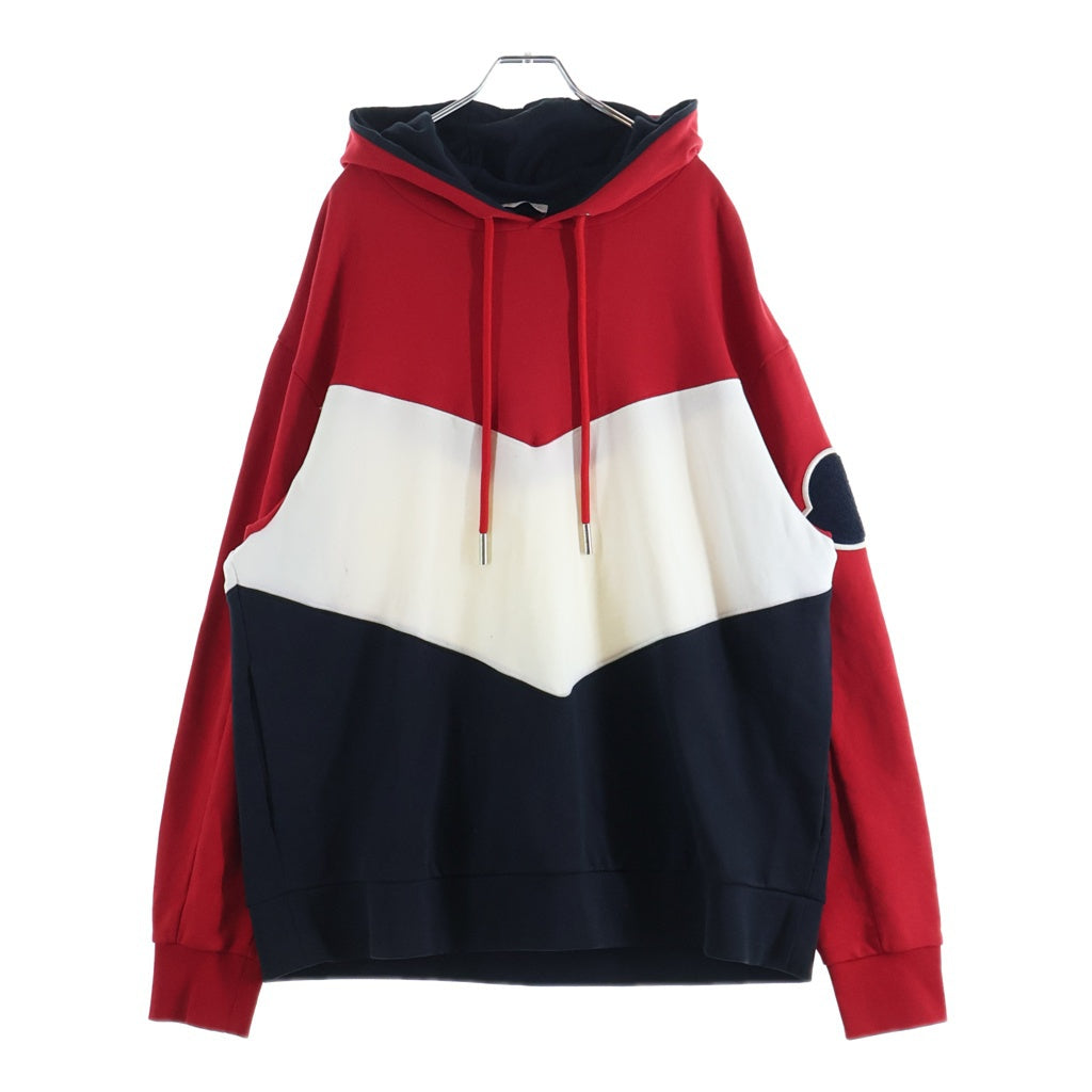 MONCLER(モンクレール) 19SS ワッペンロゴ プルオーバースウェット パーカー フーディー トラック ジョガーパンツ レッド/ネイビー E10918000500/E10918704400