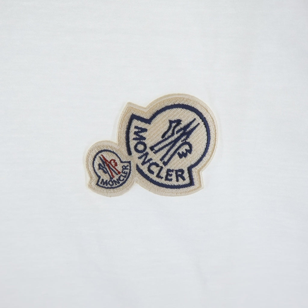 MONCLER(モンクレール) 18SS ダブワッペンロゴ クルーネック 半袖Tシャツ カットソー ホワイト D10918032500