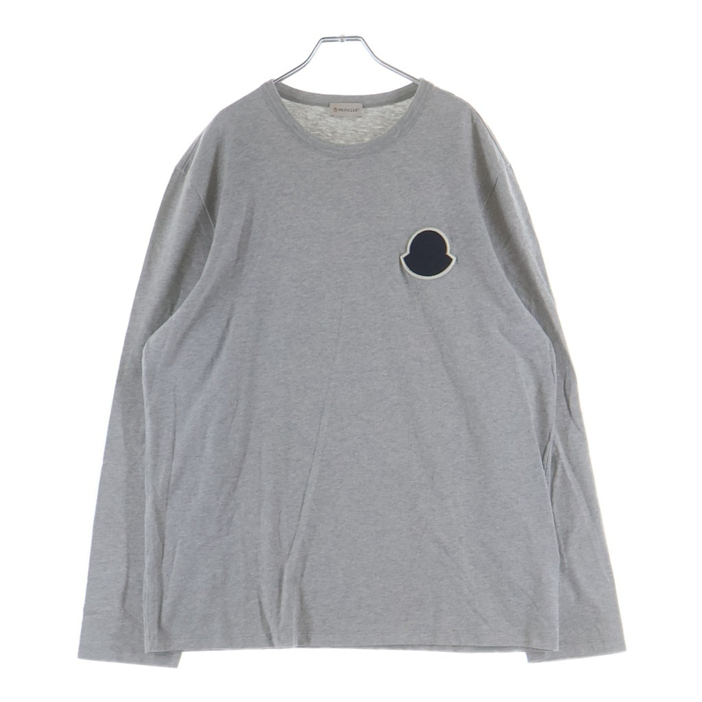 MONCLER(モンクレール) 19SS ワッペンロゴ クルーネック 長袖Tシャツ カットソー グレー E10918040600