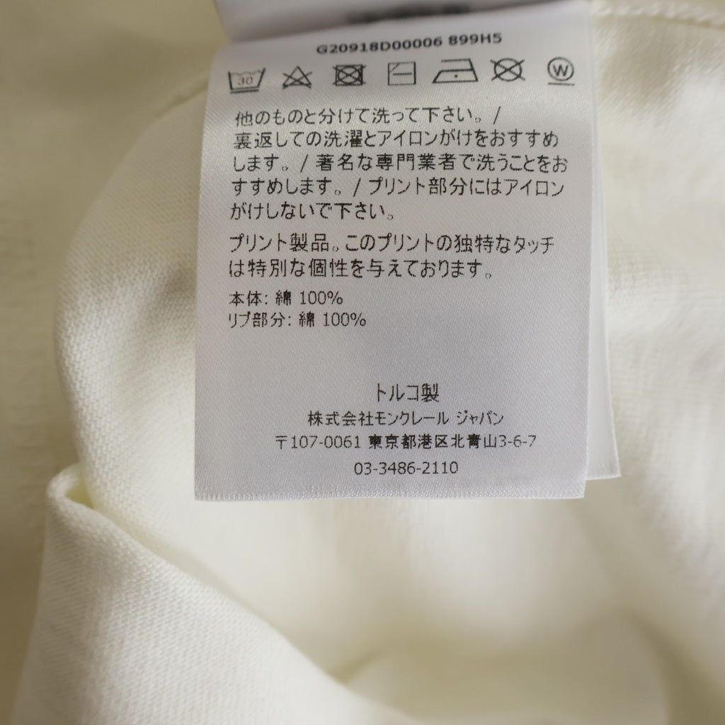 MONCLER(モンクレール) 21AW KEEP WARM ワッペンロゴ クルーネック プルオーバー スウェットトレーナー ホワイト G20918D00006