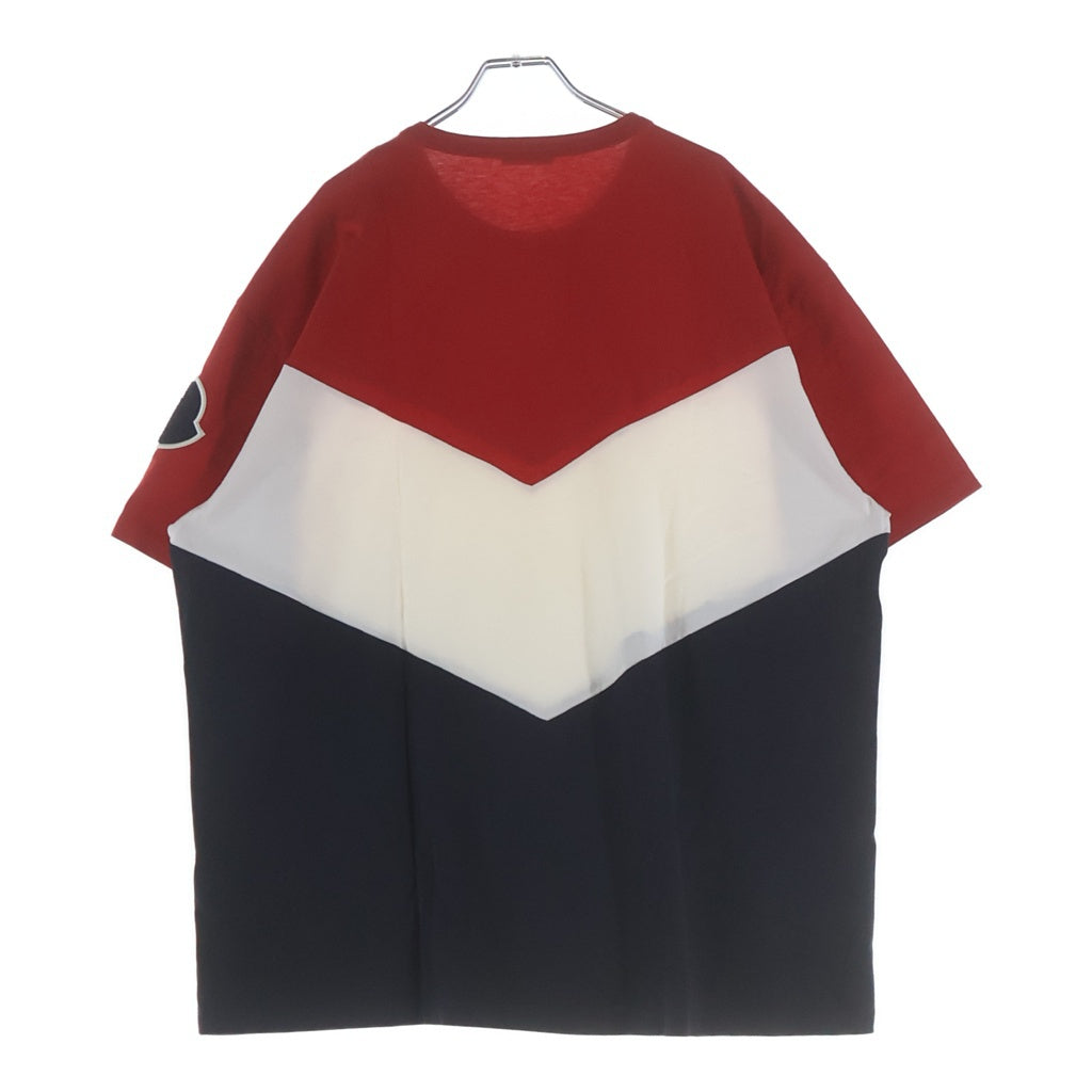 MONCLER(モンクレール) 18SS トリコロール ワッペンロゴ 半袖Tシャツ カットソー レッド/ネイビー E10918001000