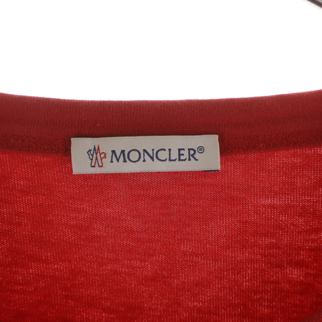 MONCLER(モンクレール) 18SS トリコロール ワッペンロゴ 半袖Tシャツ カットソー レッド/ネイビー E10918001000