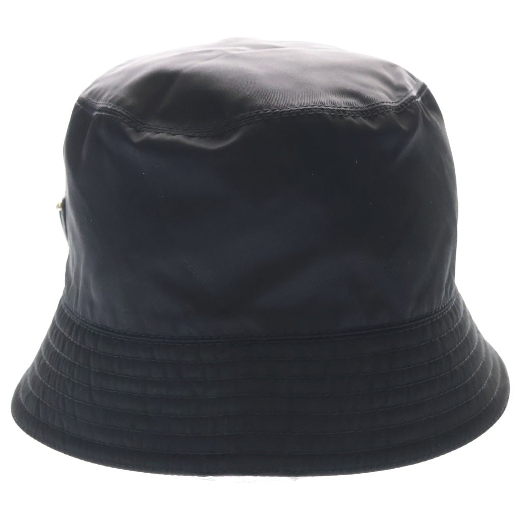 PRADA(プラダ) RE-NYLON リナイロン トライアングルロゴプレート バケットハット 帽子 ブラック 1HC137 レディース