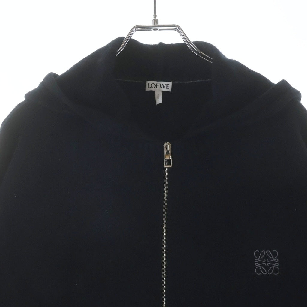 LOEWE(ロエベ) アナグラム ジップアップ パーカー ブラック ウール #L レディース