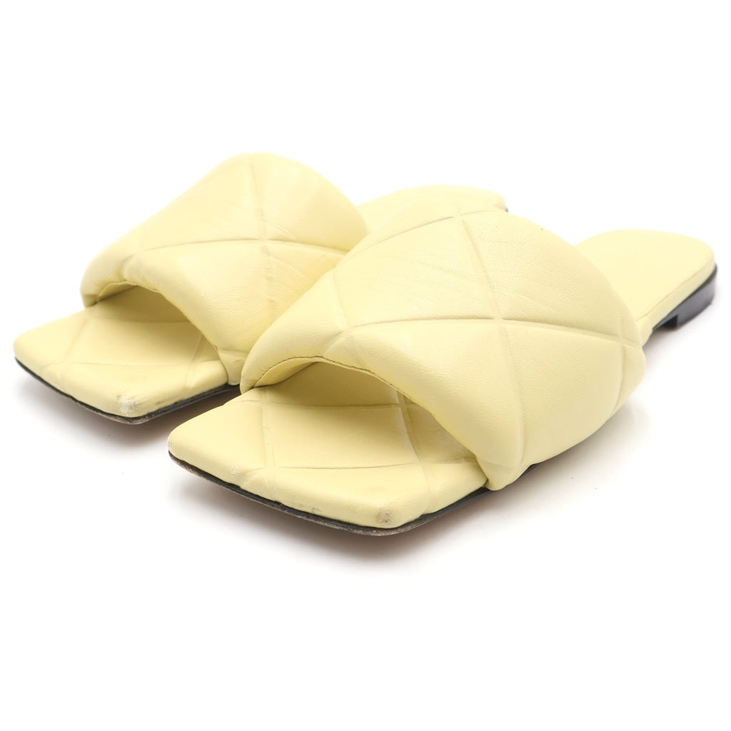 BOTTEGA VENETA(ボッテガヴェネタ) リド フラットサンダル クリーム ライトイエロー レザー #36 1/2 レディース